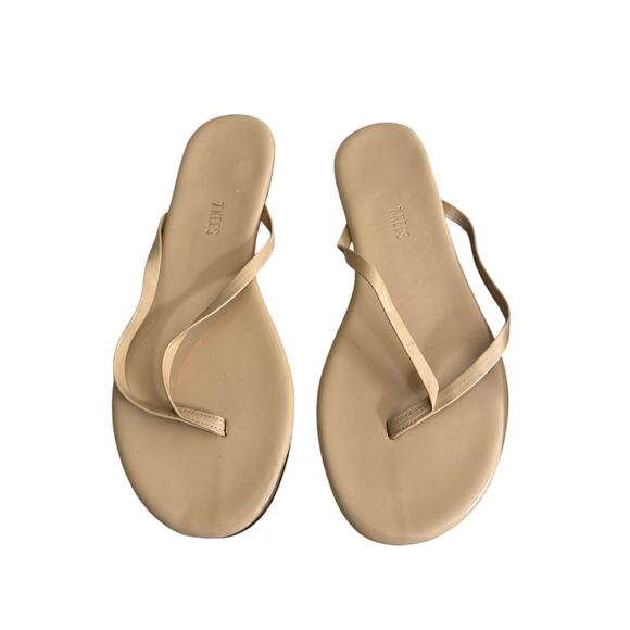 Tkees Lily Glossy Tan Flip Flops Size 10 - Picture 2 of 4